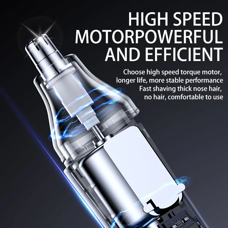 Rechargeable electric nose trimmer fully automatic washable two in one electric nose hair trimmer