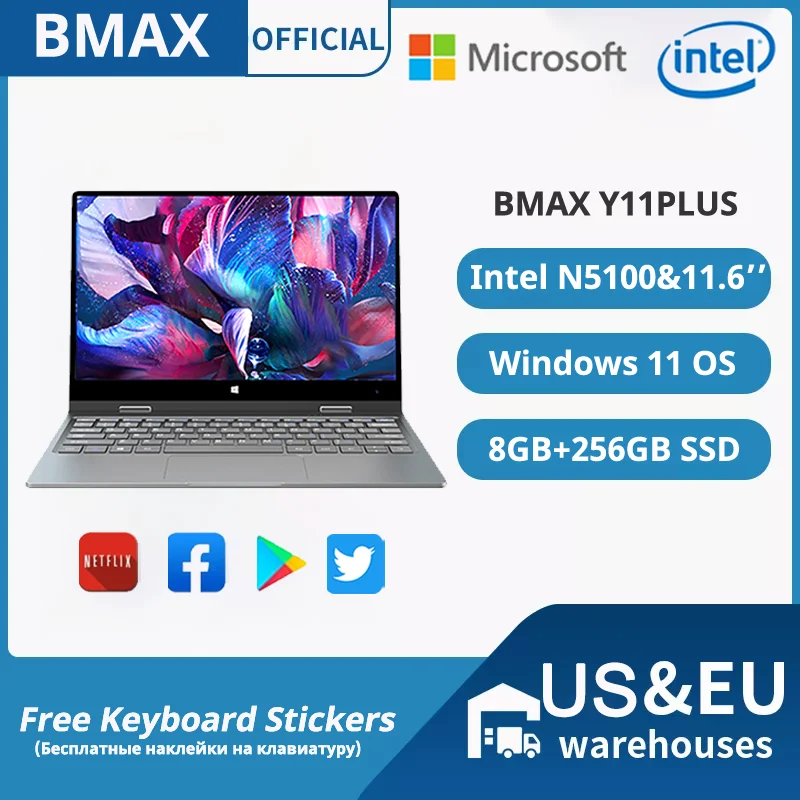 BMAX Y11 Plus 360° Laptop 11.6Inch Intel N5100 1920*1080 IPS