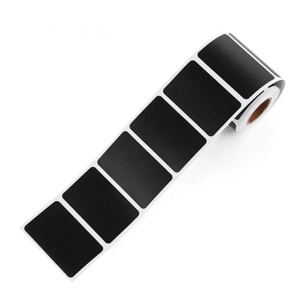 120 Stück schwarze, wasserdichte, wiederverwendbare Tafel-Rechteck-Aufkleber-Etiketten für Schmuck, Namen, Preisanzeige, Etikett, Verpackung für kleine Unternehmen – Detail 3