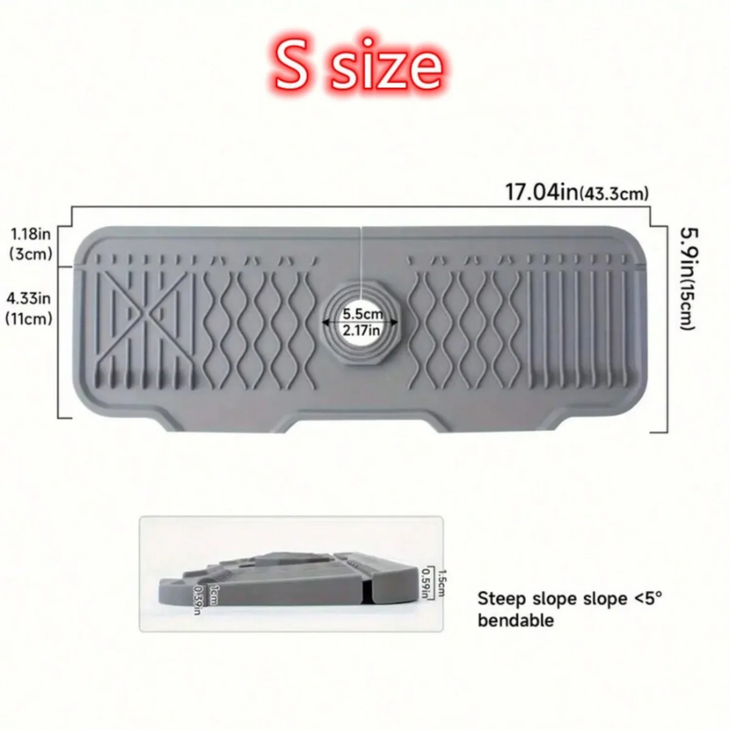 Kitchen Faucet Silicone Splash Mat, Sink Drainage Mat, Sink Collection Mat, Drainage Drying Mat, Bathroom Countertop Protector 6