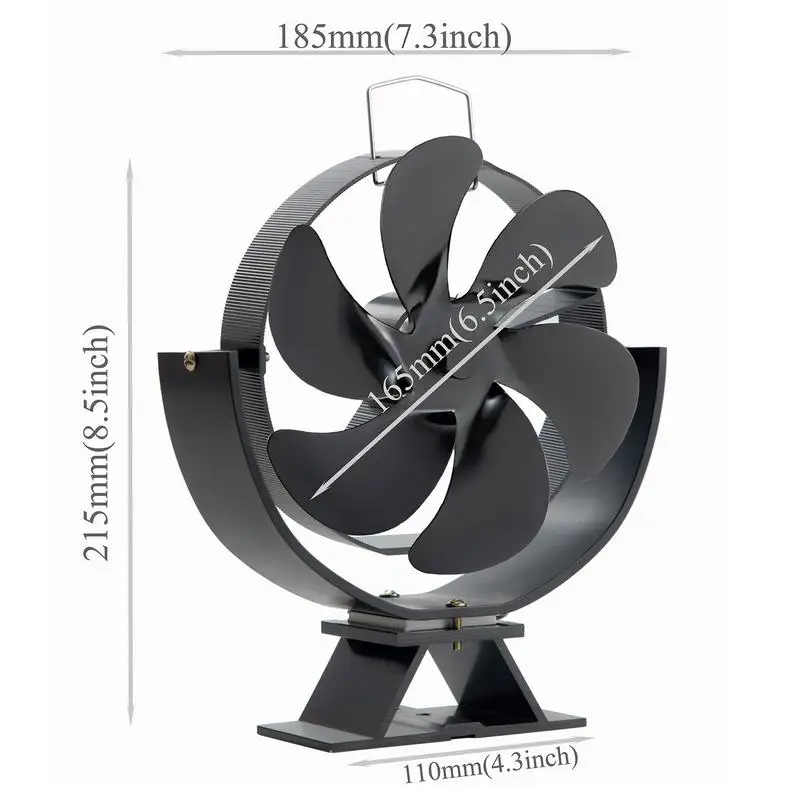 Heat Powered Fan Sturdy Hot Air Stove Fans Fireplace for Home 360 Degree Rotatable Heat Circulation Stove Fan for Wood Log
