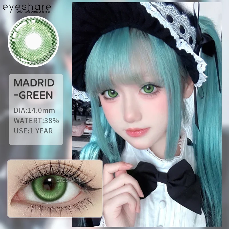 EYESHARE MADRID Series Purple Colored Contact Lenses for Halloween & Anime Beauty Accessories