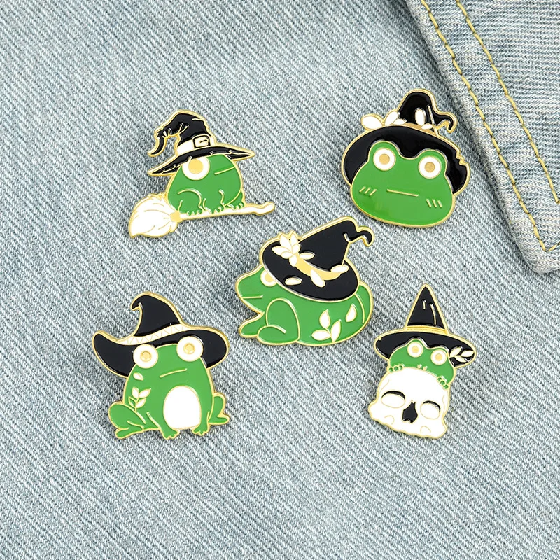 Frog Enamel Pin Cartoon Badge for Bag Clothes Caps Lapel Pin Buckle Jewelry Accessory Gift 