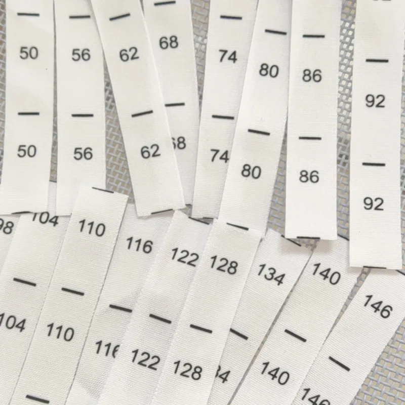clothing labels garment labels 50pcs Pure White Cotton Size Label for Kids 56 62 68 74 80 86 92 98 104 110 116 122 128 134 140 146 Print Garment Size Labels