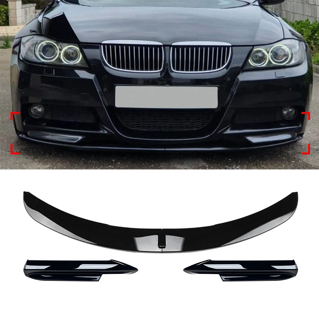 Front Bumper Lip Spoiler For BMW 3 Series E90 E91 M-Tech 2005-2008 Car Front Bumper Protector Lower Blade Splitter