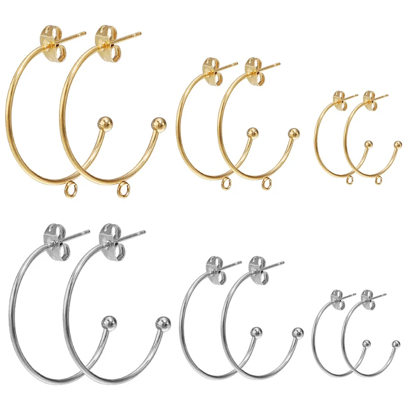 PandaHall Elite - 200 Pcs Clou D'oreille Composants D'oreille Boucle D