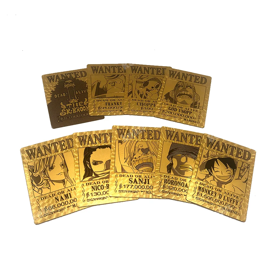 

Anime One Piece Cosplay Luffy Nami Roronoa Zoro Sanji Warrant Card Plastic Cards Collectable Gifts