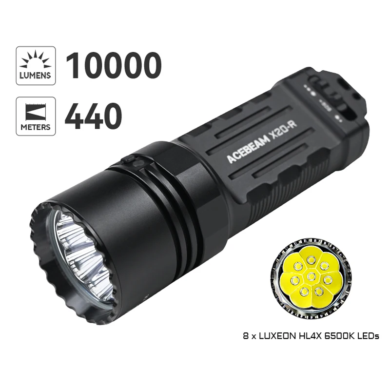 ACEBEAM タクティカル懐中電灯 X20-R 出力 SFT-25R LED 8000 ルーメン
