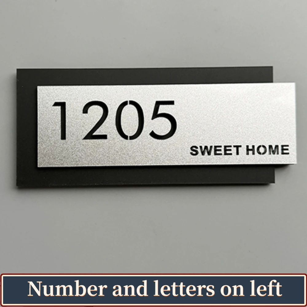 Acrylic Modern Door Plate 3D Laser Cutting Letters Customize House Number Family Name Address For Apartment Villa hotel Shop house number signs,house numbers,number plate,door signs