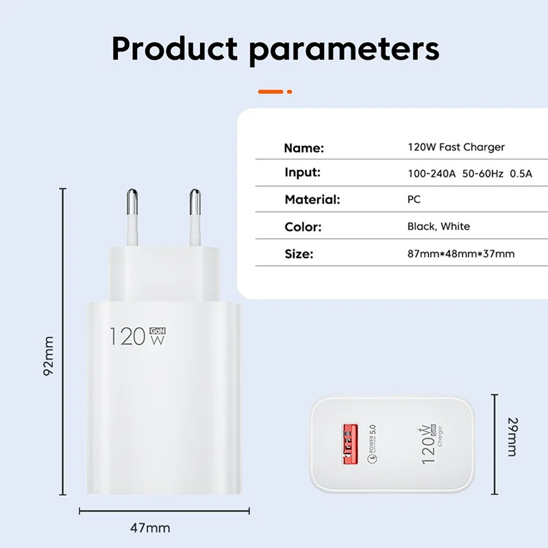 รูปสินค้า อะแดปเตอร์ชาร์จเร็ว Xiaomi 120W ชาร์จเต็มเร็ว ใช้ได้กับหลายรุ่น