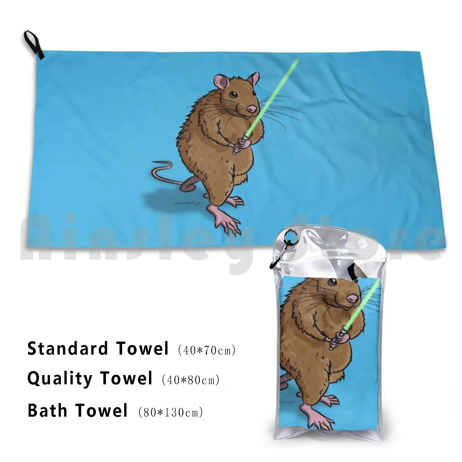 RatJediCustomTowelBathTowelRatJediRodentLightsaberForce