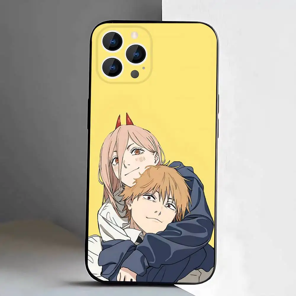 Chainsaw Man Anime Black Soft Box Phone Case