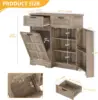 Can Cabinet with Drawers, Pull Out Trash Can, Hidden Trash Can Cabinet, Garbage Bin Cabinet, Kitchen Island with Trash Can Stora 6