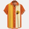 Men's Shirt Button Down Summer New Hawaiian Shirt Saxophone 3D Printed Loose Short Sleeved Classic Beach Aloha Party Shirt Tops 4