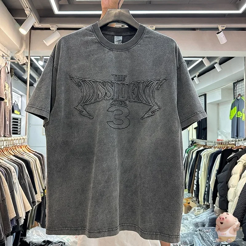 

New Oversized Washed T Shirt Men Women Best Quality Embroidery T-shirt Top Tees Hip hop