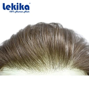 Parrucca da uomo AIR-Lace con base in pizzo svizzero ultra sottile, sistema di protesi capillare maschile in capelli umani, per uomo