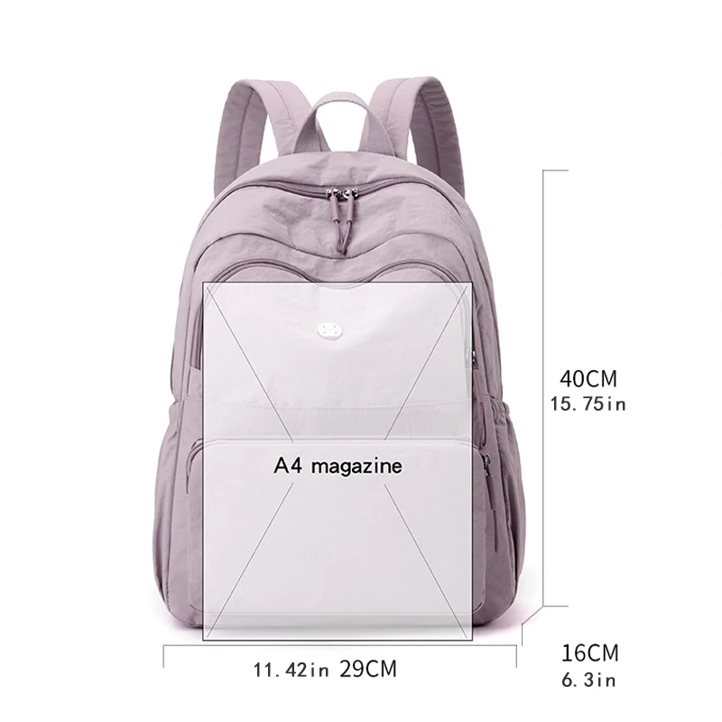 Adjustable strap Laptop Backpack - durable nylon, zipper closure, leisure backpack