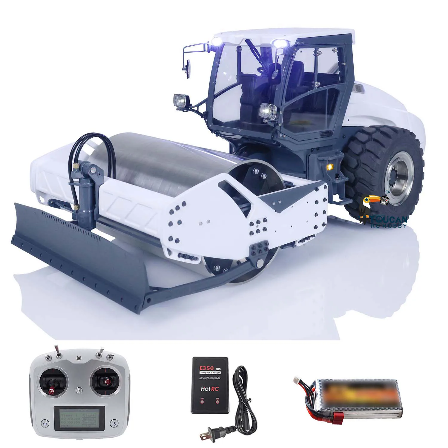 LESU Aoue-H13i RC Hydraulic Road Roller RTR 1/14 Radio Control Metal Machine Wheeled Construction Car Model Light Sound THZH1534 2