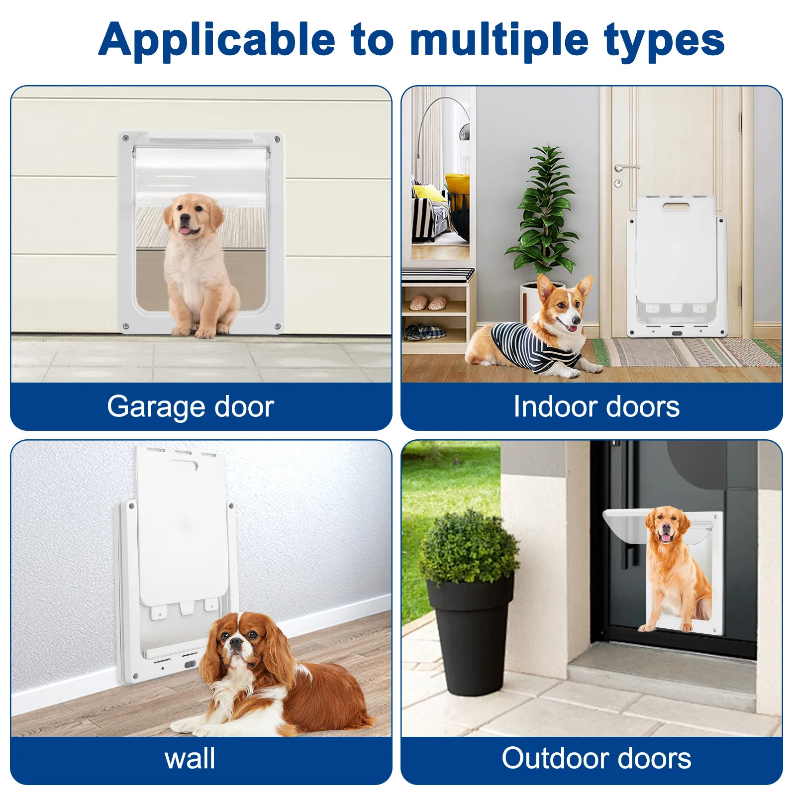 Dog And Cat Door Weatherproof Pet Door With Locking Panel Dog Transparent Flap Lightweight Pet Safe For Small