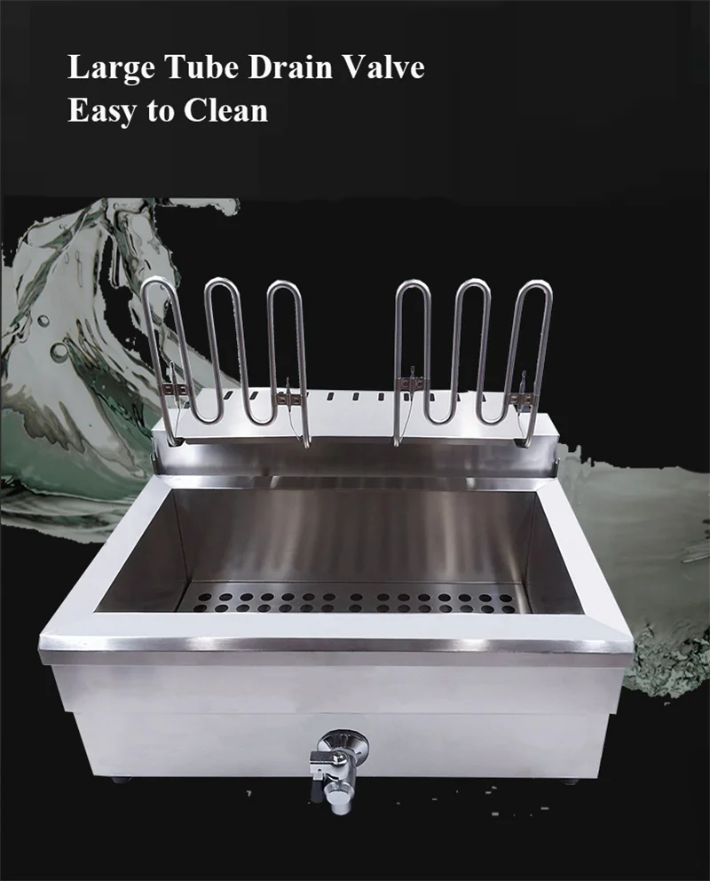 Electric 220V Deep Fryer Machine For Chips Chicken Large Capacity 20L 30L Frying Machine with Oil Drain Faucet 5