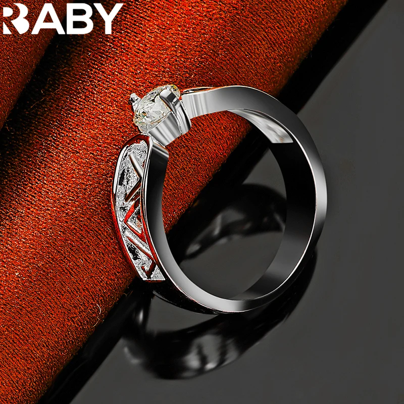 YAZILIND S925 Sterling Silber Ring – Oval, Blumenform Mit Zirkonia, Für Frauen, Als Verlobungs- Oder Geschenkring