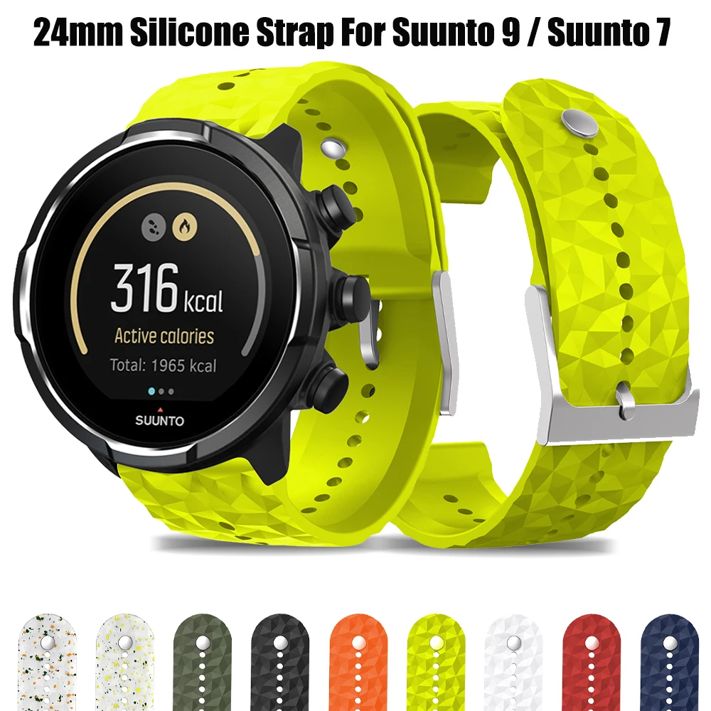 Cinturino Di Ricambio Da 24Mm Per Cinturino Suunto 7/Suunto 9 Per Cinturino Sportivo In Silicone Suunto 9 Baro/9 Spartan/Gps/D5 Da Polso Hr