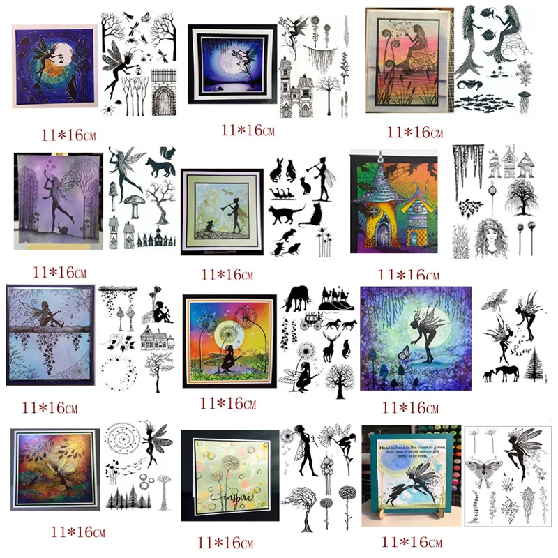 

Fairy series Plants Clear Stamps for DIY Scrapbooking Card Transparent Silicone Stamp Making Photo Album Crafts Decoration