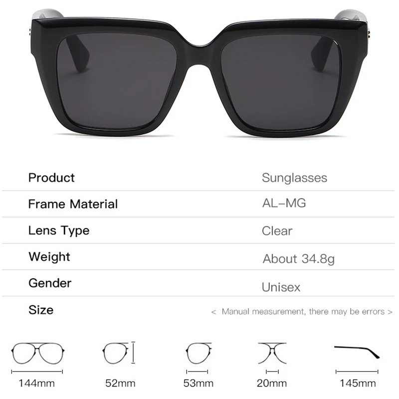 Fashion Square Sunglasses Women Men 2022 Trendy Oversized Designer Sun Glasses Vintage Shade UV400 Blocking Outdoor De_voghion.com