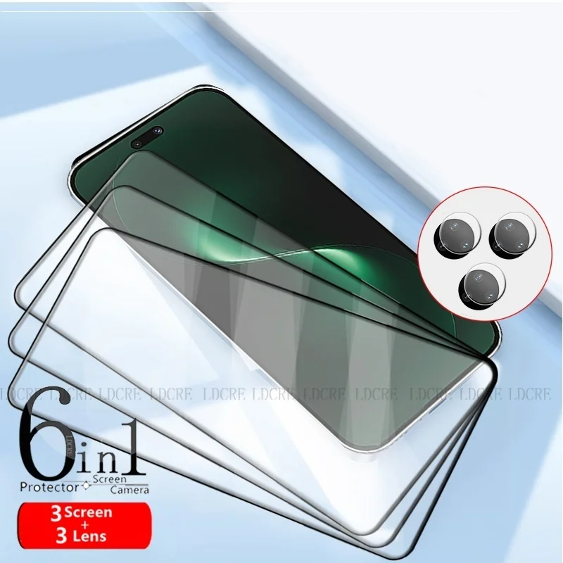 Enhanced Glass Screen Protector & Lens Shield for Smartphones - 6-in-1 Tempered 9H Full Coverage