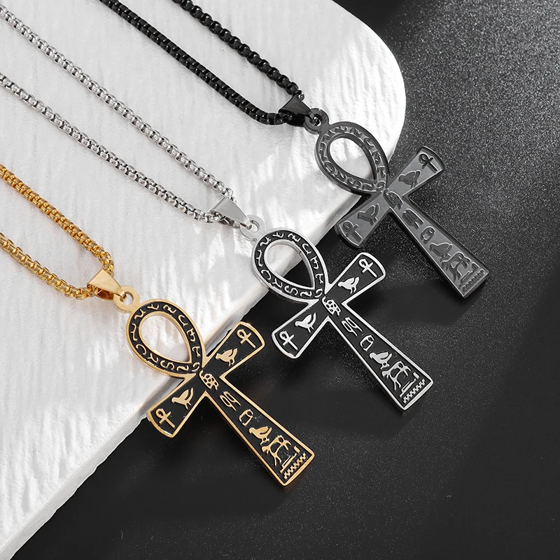 Collana Con Totem Animale Elefante Ankh Egiziano Antico Per Uomini E Donne Gioielli Con Amuleto Chiave Della Vita Retrò