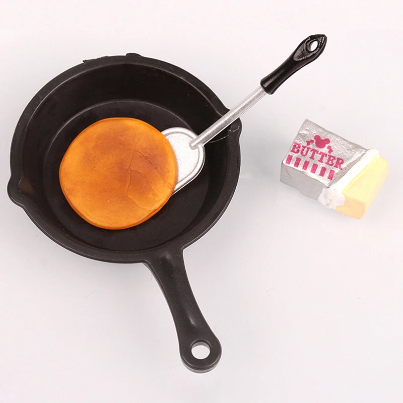

1:12 Dollhouse Miniature Honey Muffin Iron Pan Fork Butter Model Kitchen Cooking Accessories For Doll House Decor Kids Toys Gift