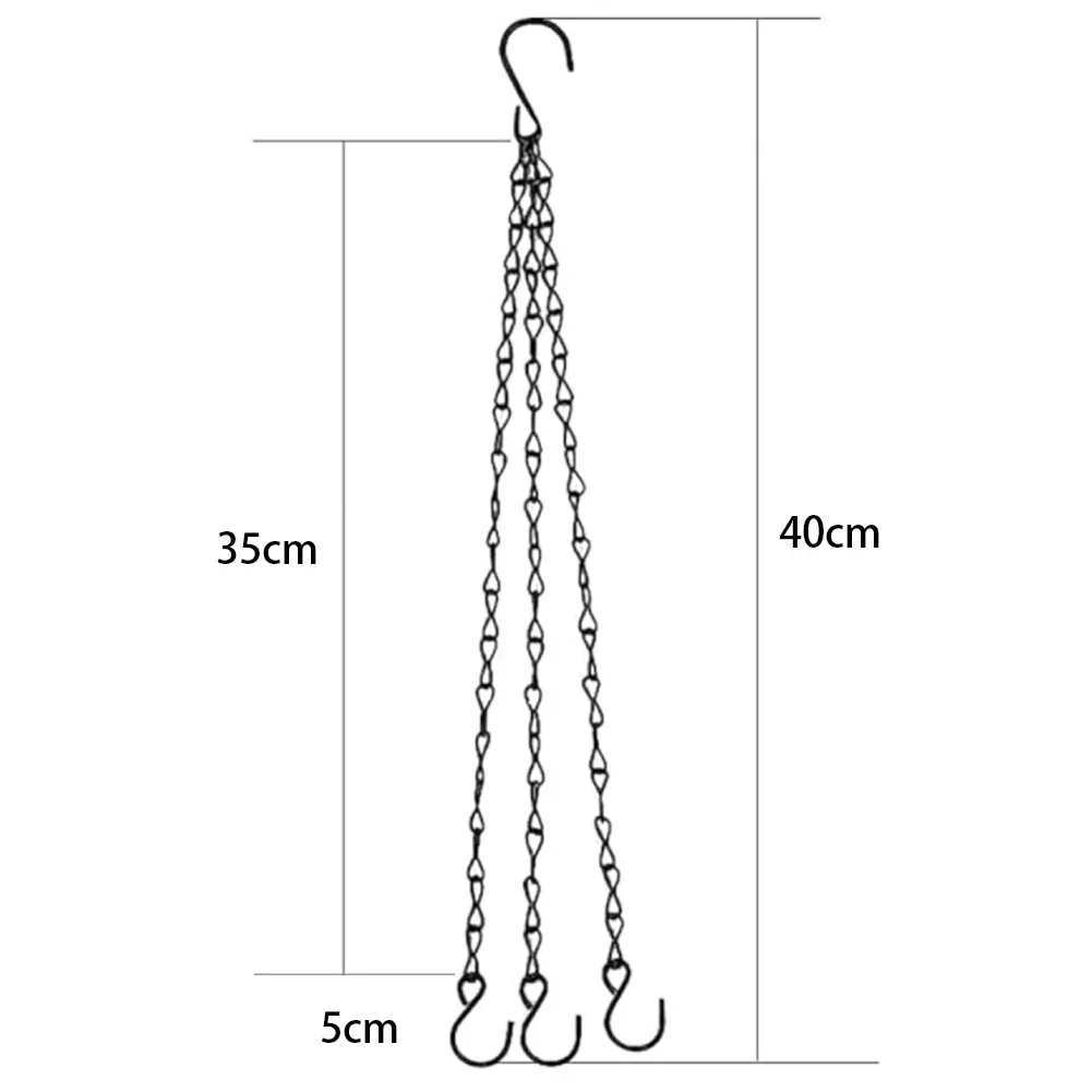 Flower Pot 40cm Imitation Rattan Hanging Basket Chain With 3 Hooks Hydroponic Plants