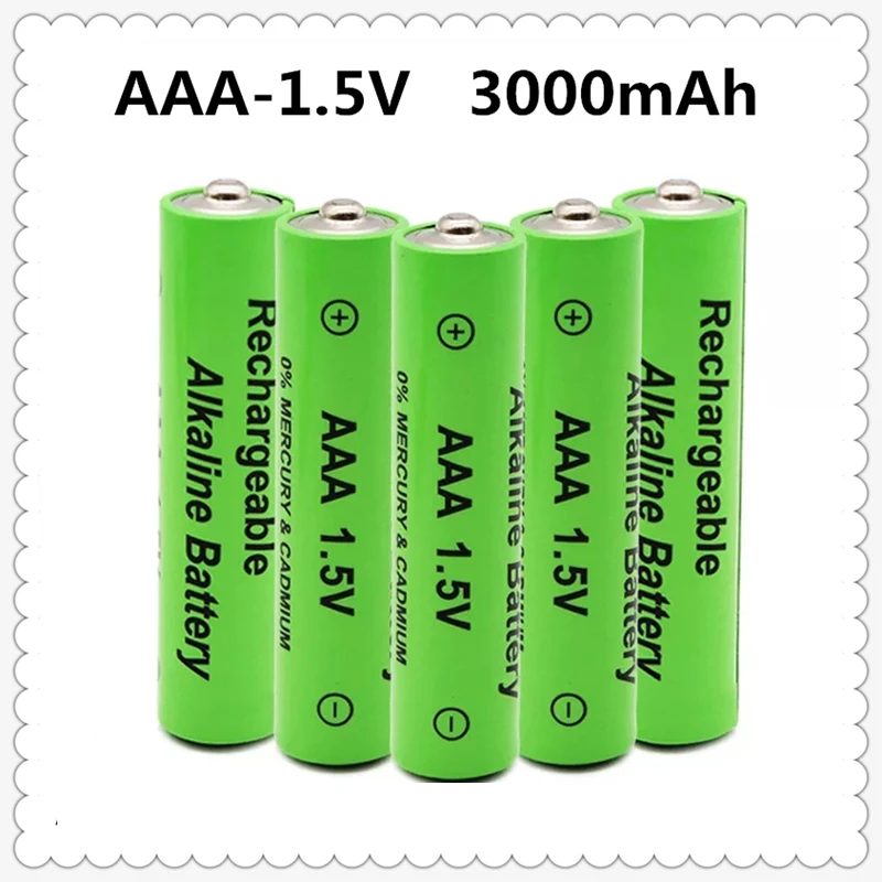 AAA 1.5V 3000mAh Alkaline Batteries for Portable Tape and TV Remotes