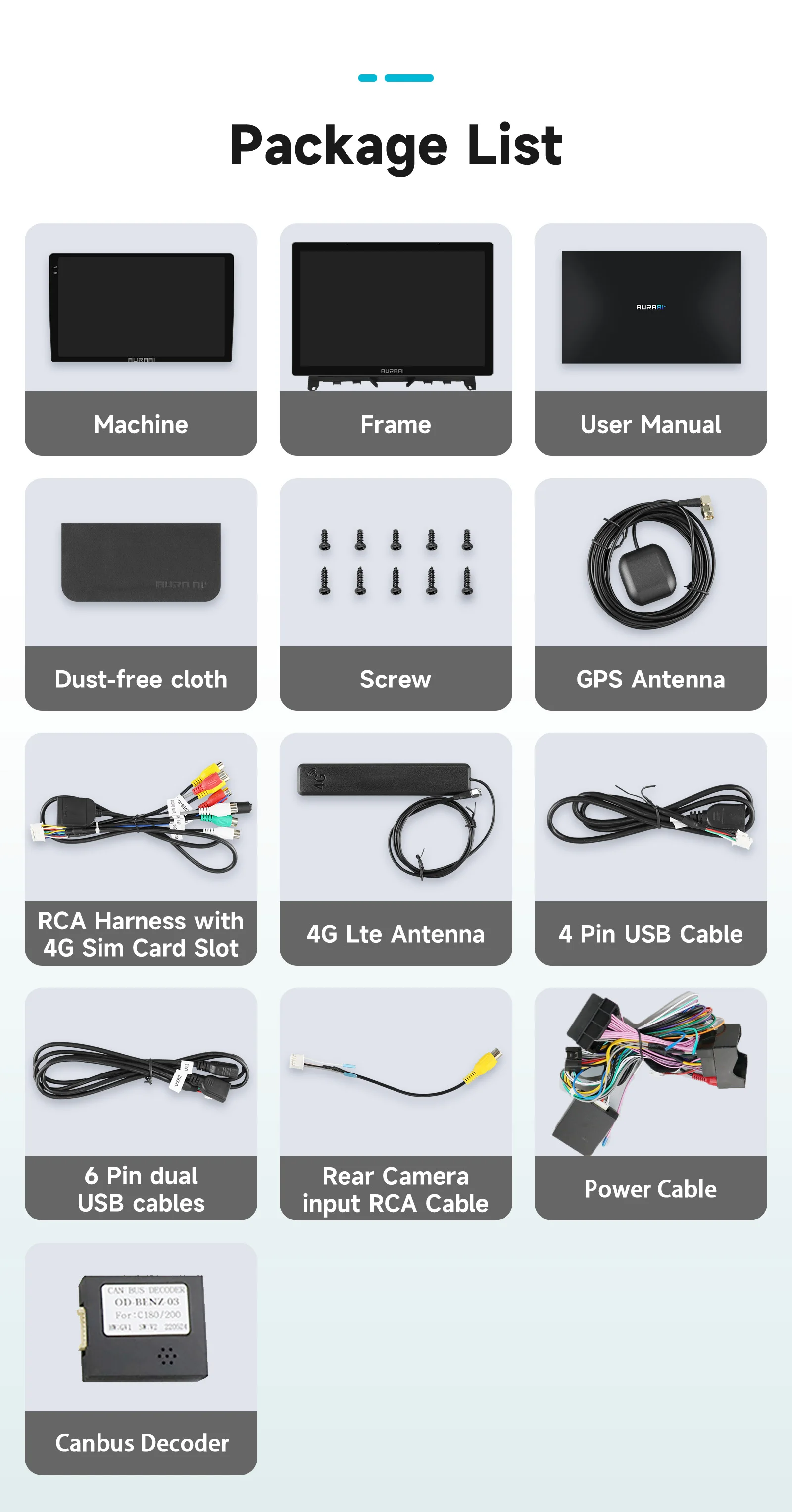 8G+256G AURAAI 2K Bildschirm für Mercedes Benz C W204 S204 2007-2010 Autoradio CarPlay Android Auto 4G WIFI GPS BT DSD ADAS Dual-Mikrofon – Detail 38