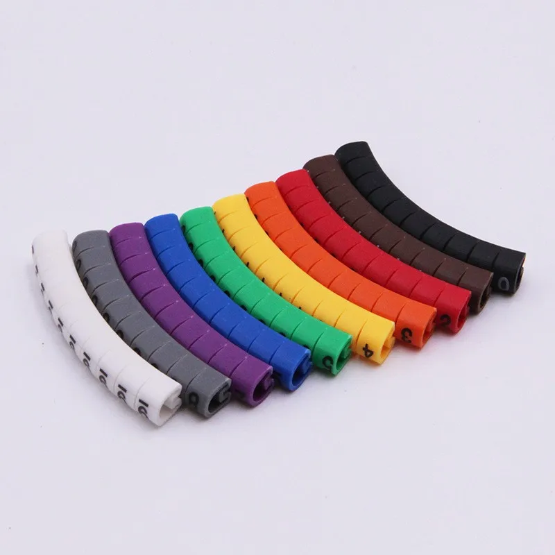 Cable Marker Wire Label EC-0 EC-1 500pcs Mark Number Wire 0 to 9 Colored 2.5 sqmm insulation PVC