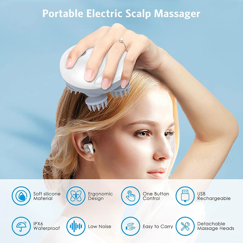 Elektrisches Kopfhautmassagegerät mit Vibrationsfunktion für Schultern, Nacken, Beine und Arme – Tiefengewebsmassage für Katzen und Haustiere_voghion.com