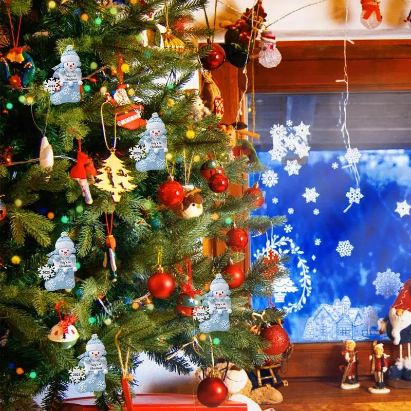 Babies First Christmas Ornament 2023 Snowman In Socks First Christmas Ornament Adorable Acrylic First Christmas Ornament 2023