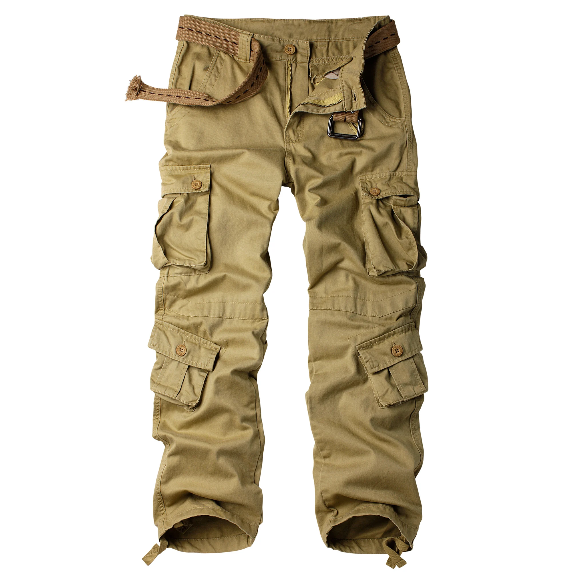 AKARMY Men's Hiking Pants Climbing Casual Cargo Pants Military Army Camo Combat Work 8 Pockets(No Belt) hunting trousers