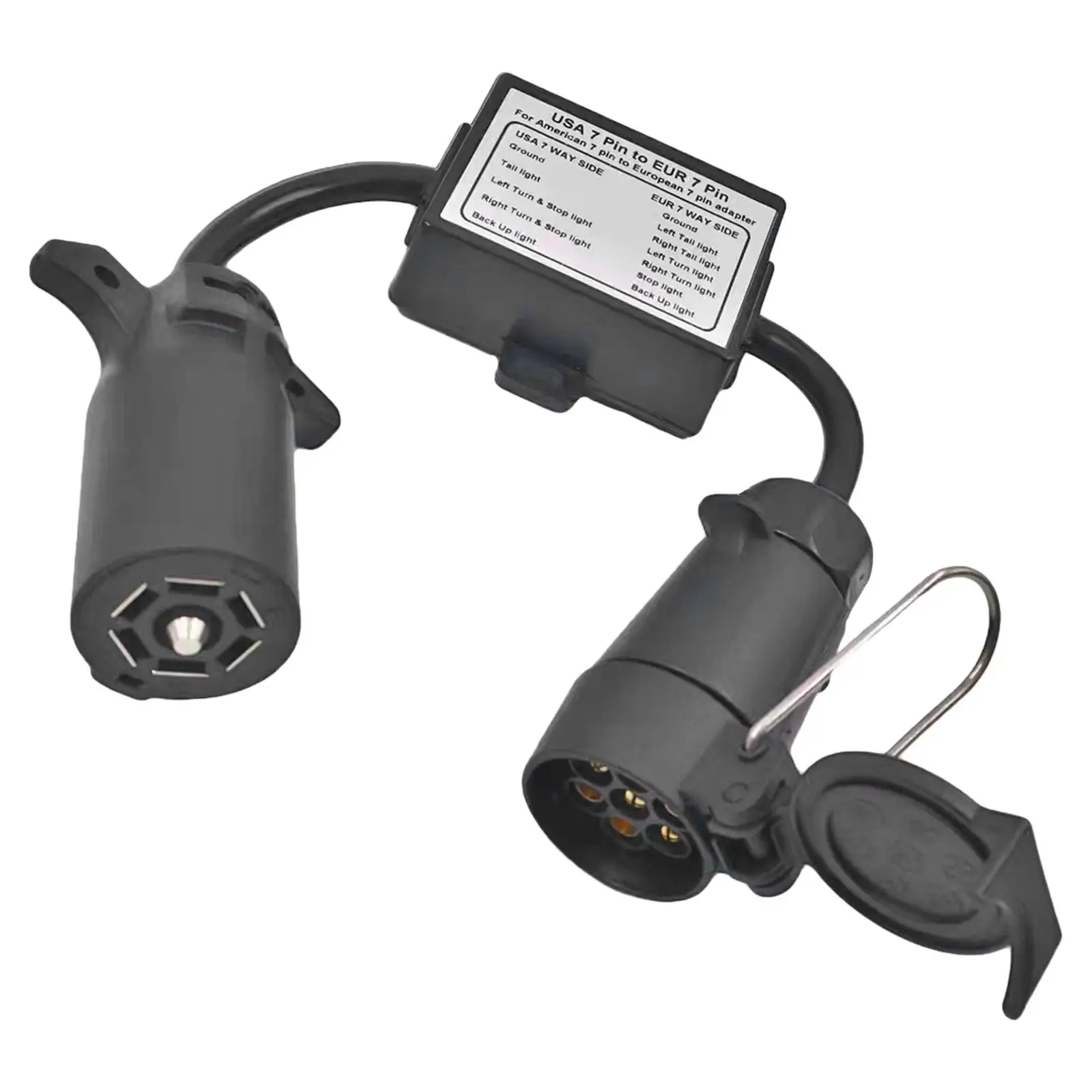 트레일러 조명 컨버터, 트럭 세미 트레일러 픽업 트럭 트랙터 보트용, 실용적인 트레일러 커넥터, 미국 7 핀-EUR 7 핀