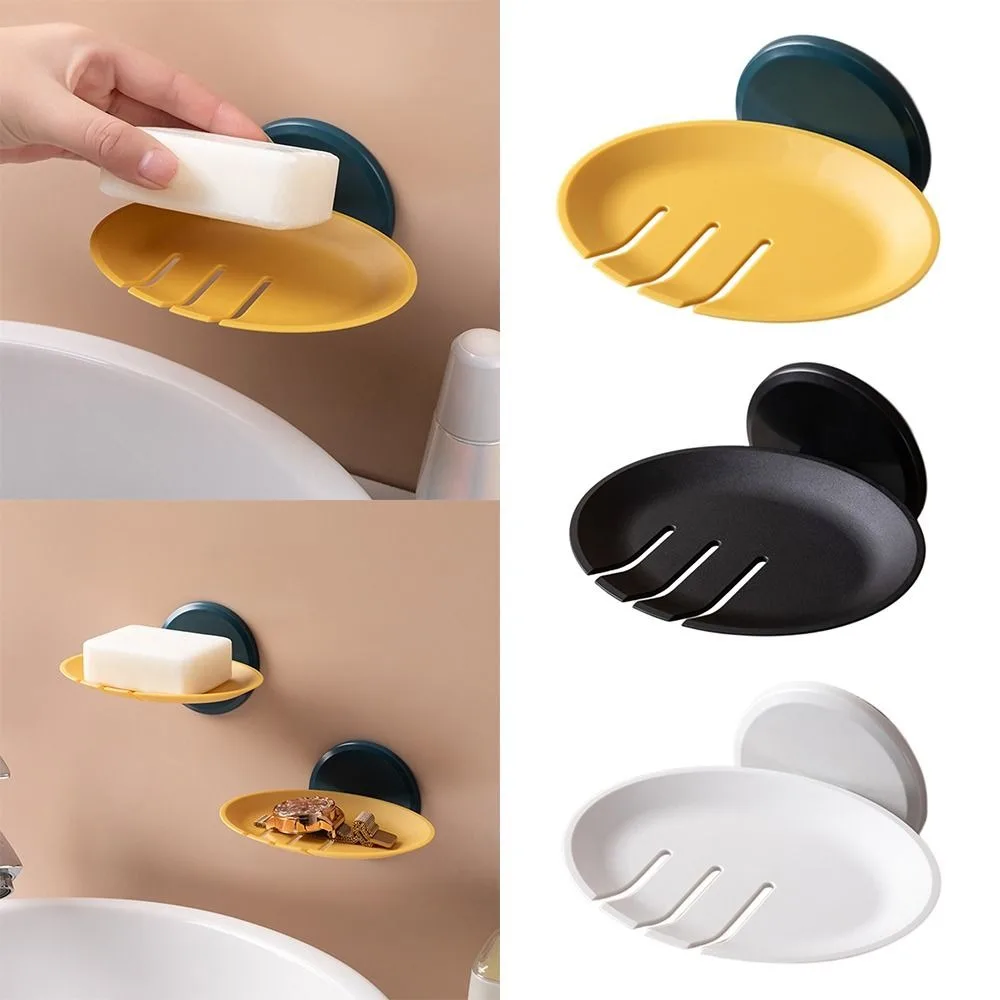 Punch-free Soap Dish Quality Wall Hanging Suction Cup Soap Box Non-slip Self Draining Holder Bathroom soap holder,soap dish rack
