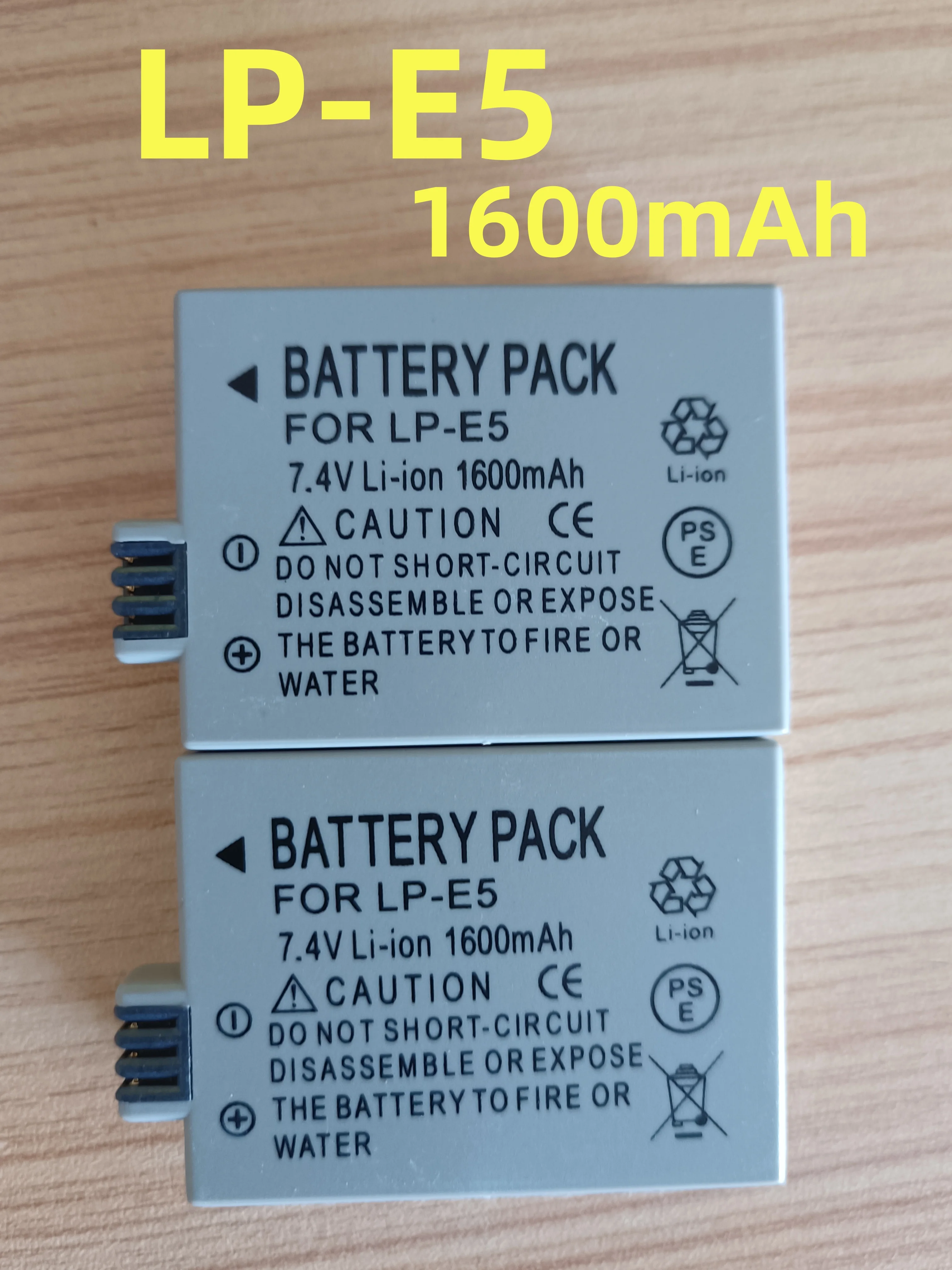 LP-E5 Camera Battery 1600mAh with Charger for Canon EOS Rebel XS T1i XSi 1000D 500D 450D Kiss X3 X2