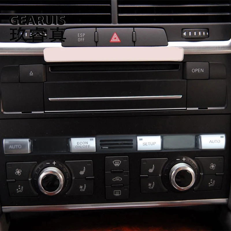 

Car Styling For Audi Q7 4l 2005-2009 Auto Econ Setup switch button Cover Sticker Air conditioning CD Panel Interior Accessories