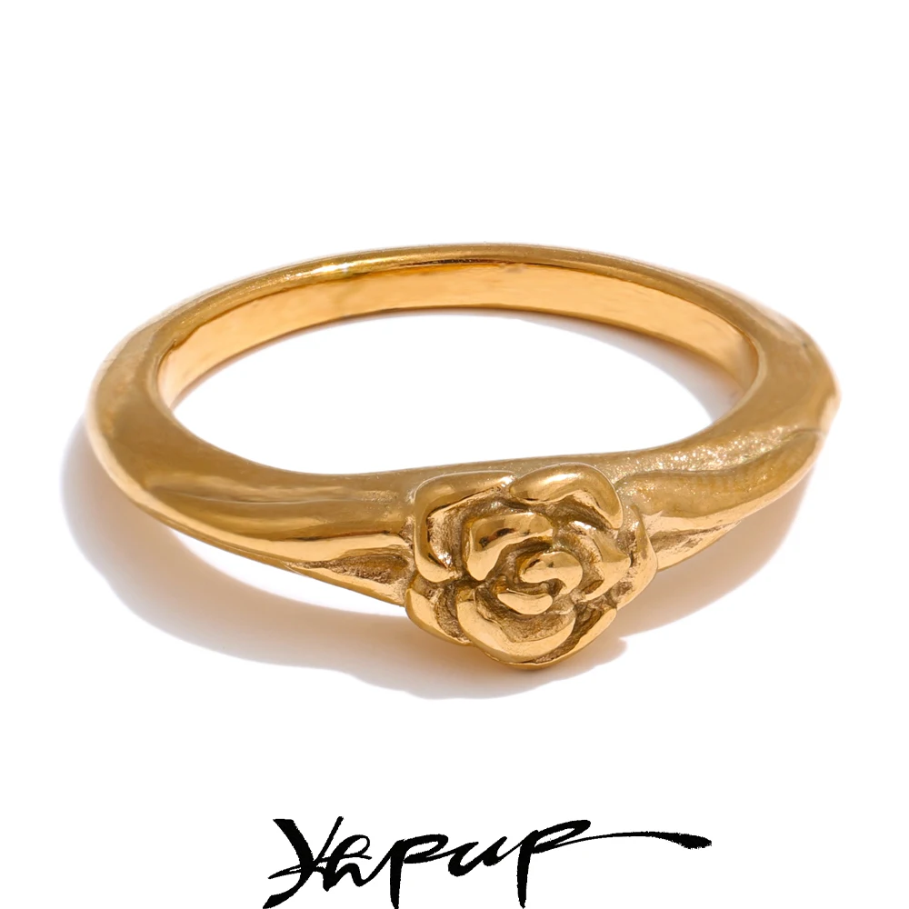 Yhpup Stainless Steel Women Ring Jewelry Accessories