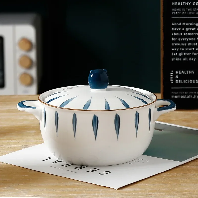 Insalatiera In Ceramica Blu Stellato - Ciotola Ramen Microonde 1700ml - Foto 4