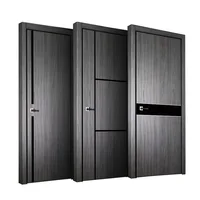 Residential Fashionable Cleanable undeformed oak Noise preventive Eco-Friendly WPC slab sound proof interior Composite wood door 1