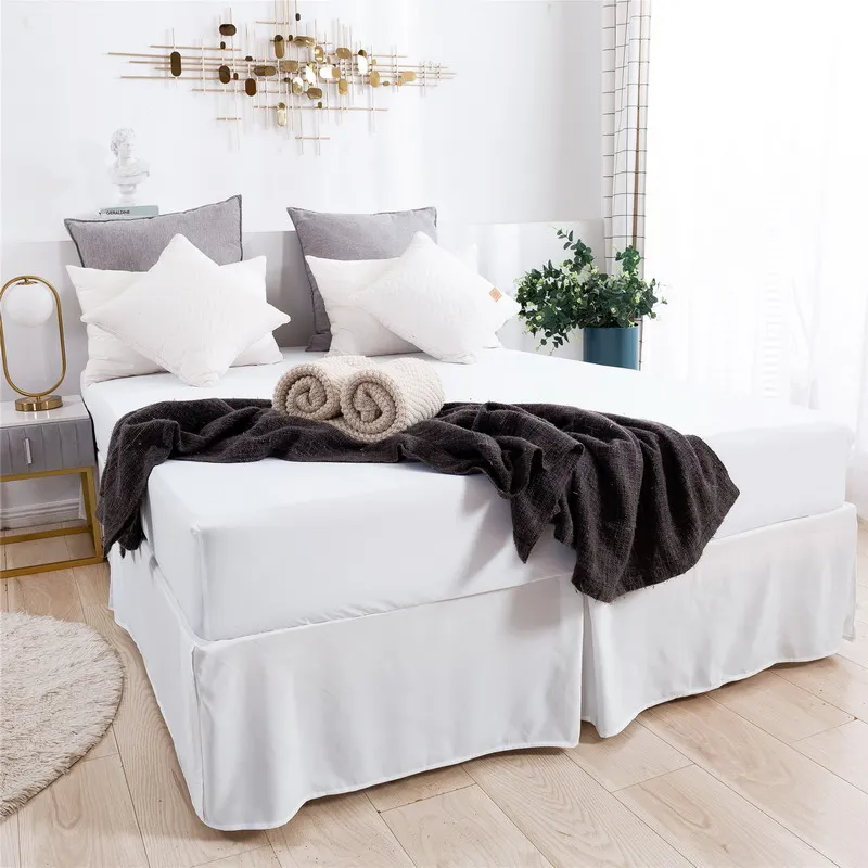 Katı Fırçalanmış Yatak Etek Standart Boyut Ikiz Tam Kraliçe Kral Yatak Odası Yatak Örtüsü kaymaz Yatak Örtüsü Çarşaf/Yatak Örtüsü