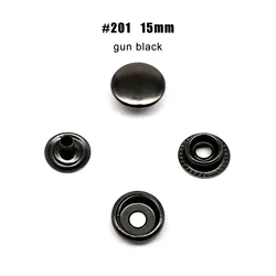 Versatile Metal Snap Button Kit for Leather and Fabric Repair (Gun black 201)