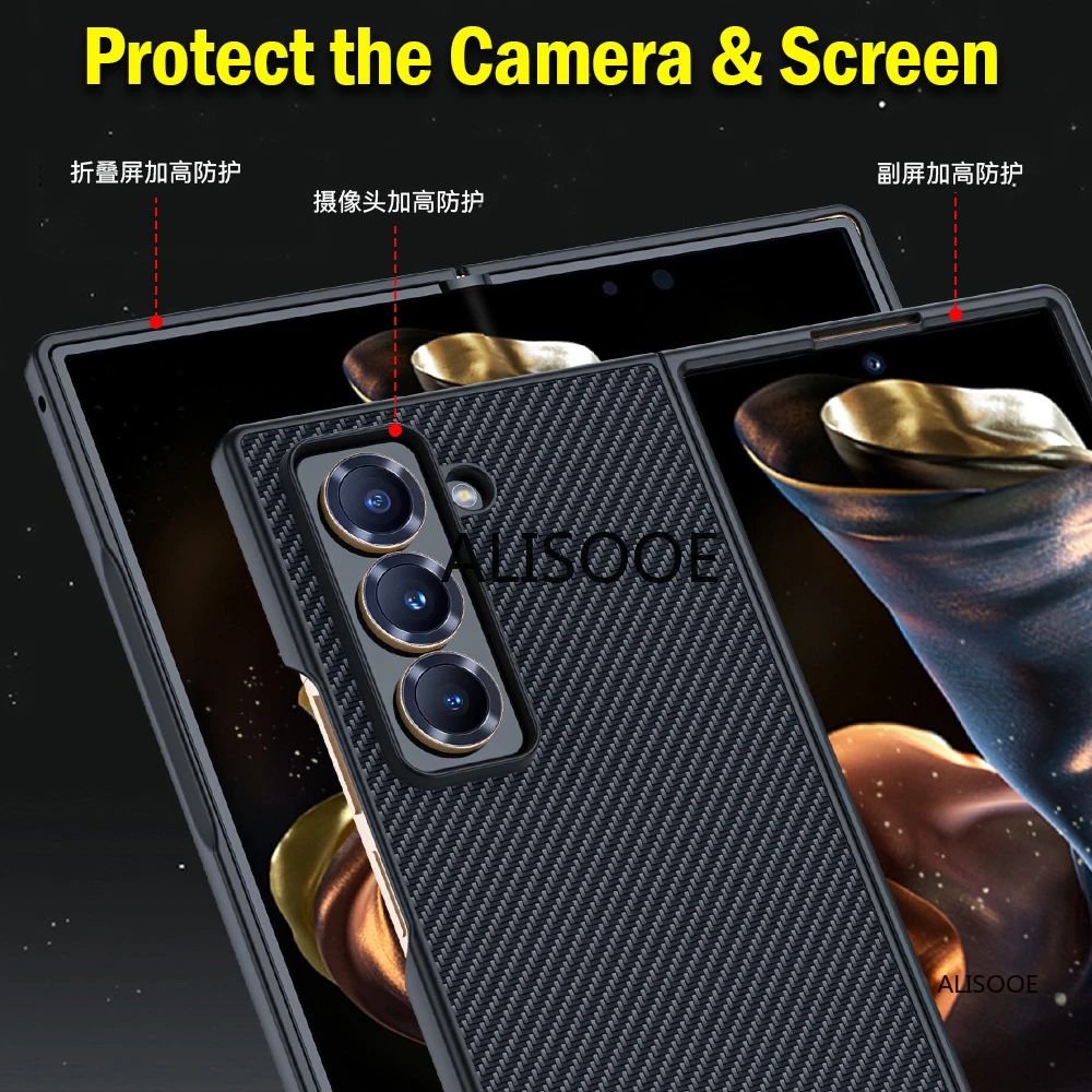 Carbon Fiber Texture PU-Leather Protective Phone Case