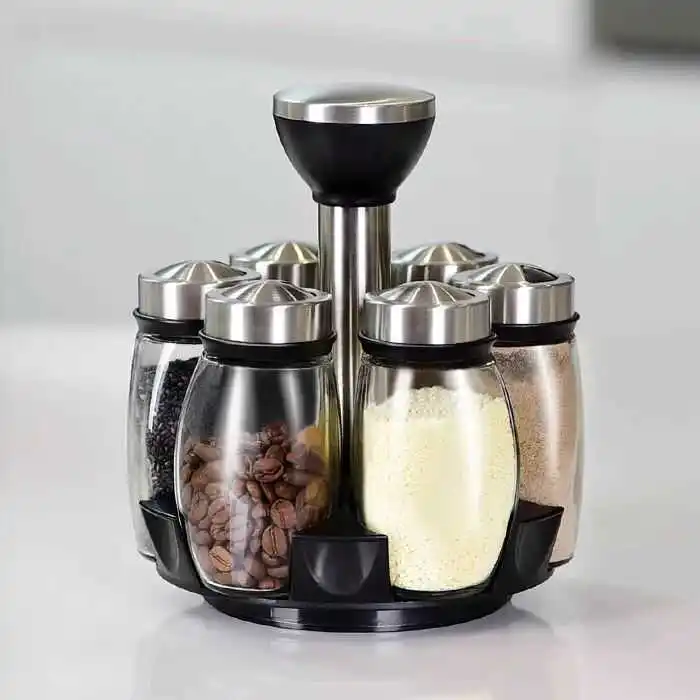 seasoning bottle set, kitchen seasoning can, creative rotating bottle, condiment box can home use seasoning jar,seasoning bottle