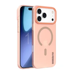Premium Matte Clear Case with Magnetic Wireless Charging Cover - iPhone 15 (Desert Gold)